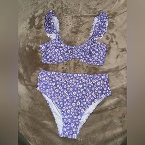 Pink Lily Purple Floral Bikini